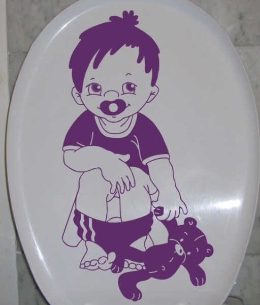 Wandtattoo Junge auf dem Töpfchen