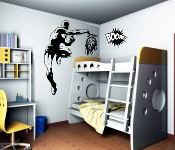 Wandtattoo Superheld mit dem Feuerball