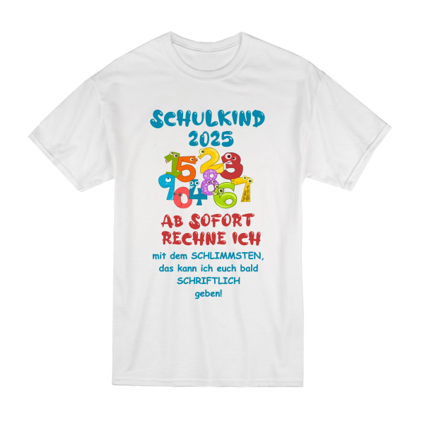 Kinder T-Shirt Modell: Schulkind 2025 Ab sofort rechne ich...