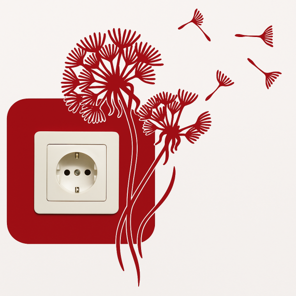 Schalter-Wandtattoo Pusteblume