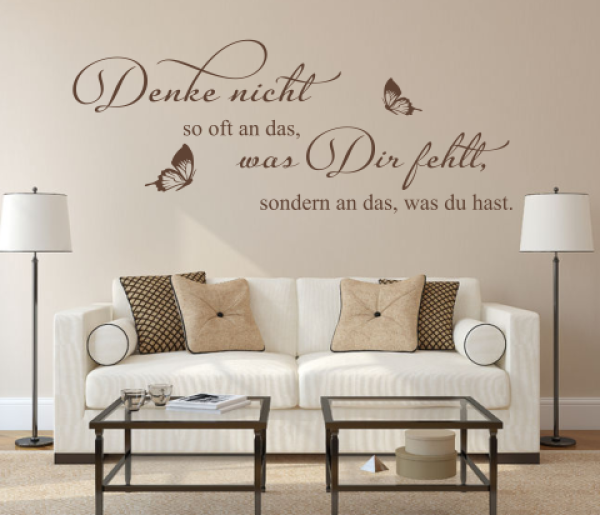 Wandtattoo "Denke nicht so oft..."
