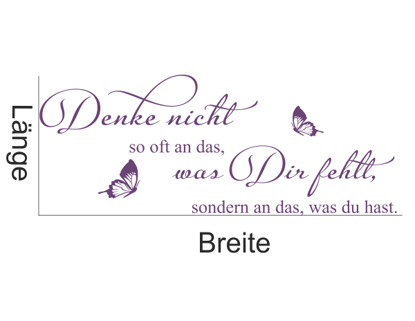 Wandtattoo "Denke nicht so oft..."