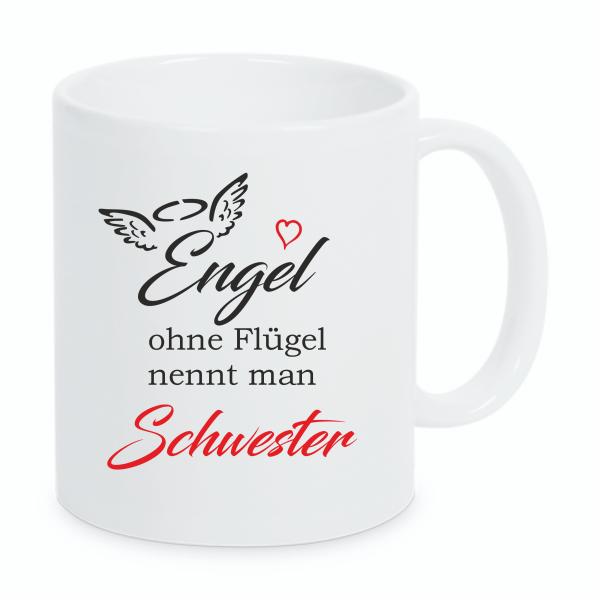 Tasse oder Kissen : Engel ohne Flügel nennt man...Mama, Oma, Schwester, Freundin oder Nachbarin