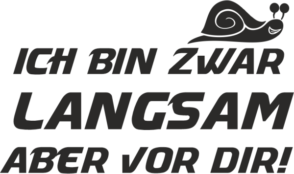 Autoaufkleber, Auto Aufkleber "Ich bin zwar langsam, aber vor dir!"