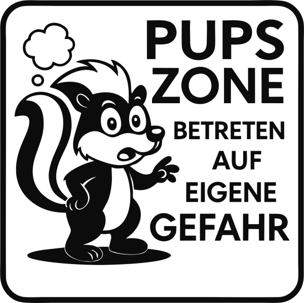 Wandtattoo Aufkleber WC Schild Pupszone Stinktier
