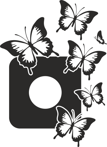 Steckdosen-Wandtattoo Schmetterlinge Design 2