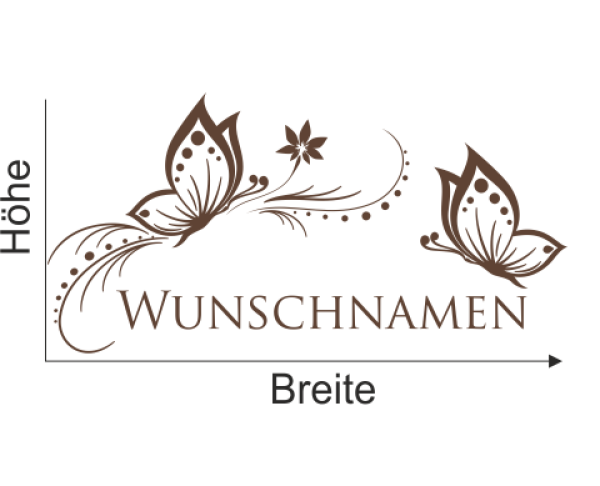 Wandtattoo "Schmetterlinge mit Wunschnamen"