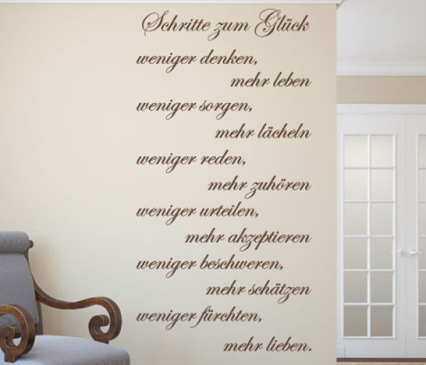 Wandtattoo Schritte zum Glück