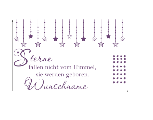 Wandspruch Sterne fallen nicht vom Himmel...(Wunschname)