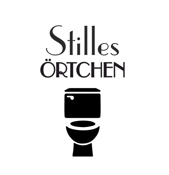 Wandtattoo WC Schild, Tür Aufkleber Stilles Örtchen