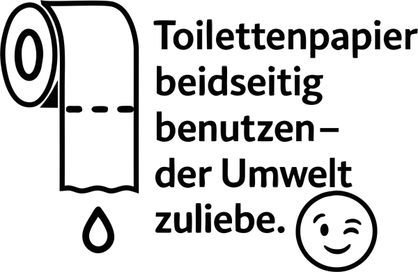 Wandtattoo Aufkleber WC Schild Toilettenpapier beidseitig benutzen...