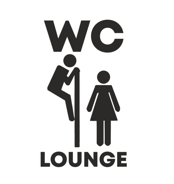 Wandtattoo WC Schild, WC Aufkleber "WC Lounge"