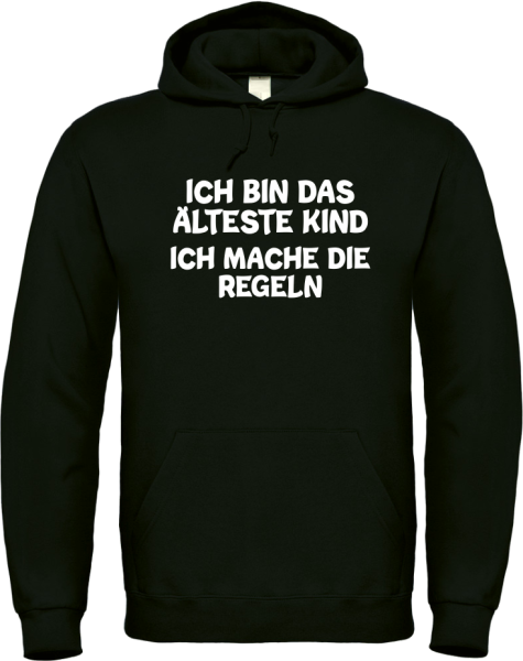 3er Set Hoodies, Kapuzenpullover schwarz "Das Jüngste, Das Mittlere, Das Älteste KiND - REGELN der Familie