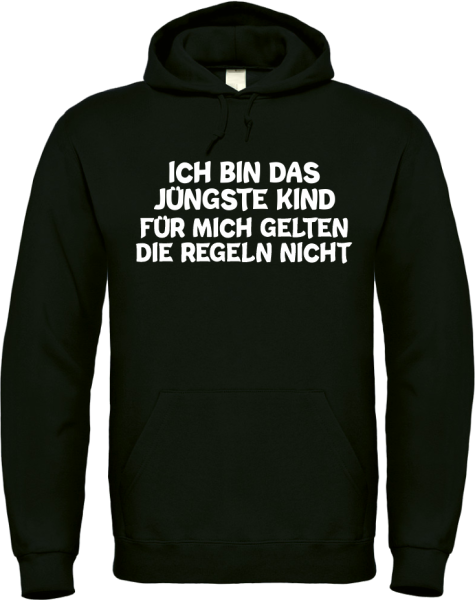 3er Set Hoodies, Kapuzenpullover schwarz "Das Jüngste, Das Mittlere, Das Älteste KiND - REGELN der Familie