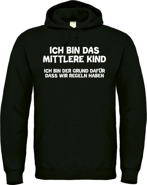 3er Set Hoodies, Kapuzenpullover schwarz "Das Jüngste, Das Mittlere, Das Älteste KiND - REGELN der Familie
