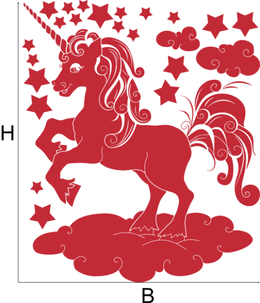 Wandtattoo Einhorn mit Sternen