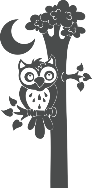 Wandtattoo Eule auf dem Baum
