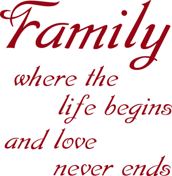 Wandspruch Family - where the life begins...