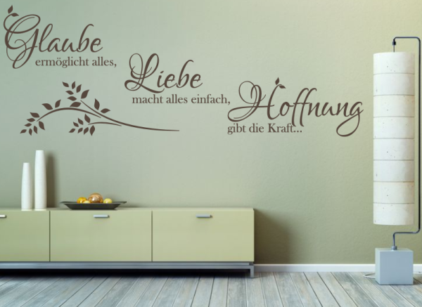 Wandtattoo Glaube,Liebe, Hoffnung