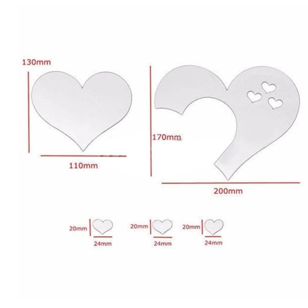 3D Wandtattoo Spiegel Herzen