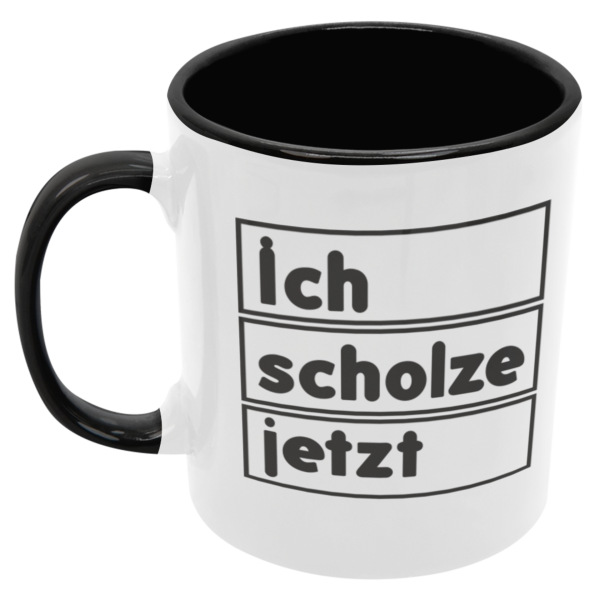 Schwarzweiße oder weiße Tasse "ich scholze jetzt"