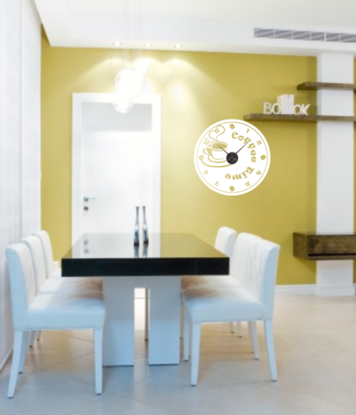 Wandtattoo Wanduhr Coffee Time