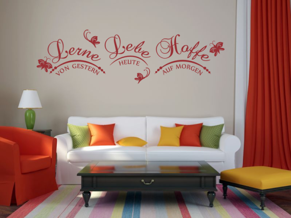 Wandtattoo Lerne, Lebe, Hoffe