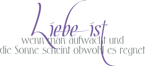 2 Farben Wandspruch Liebe ist...