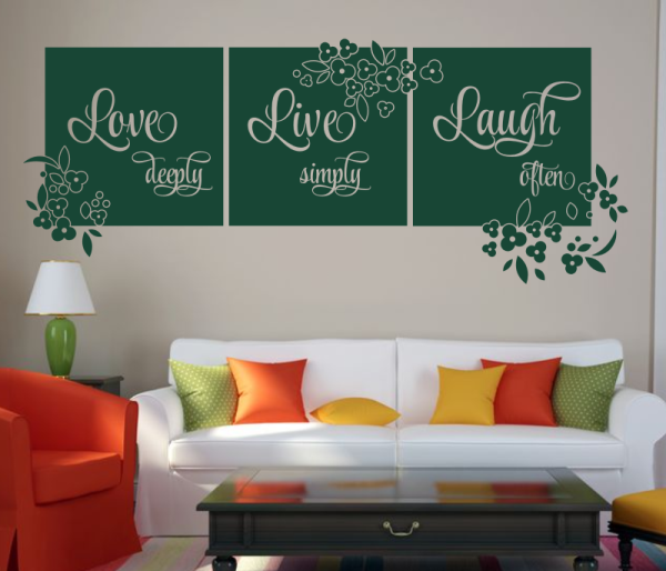 Wandtattoo Love, live, laugh