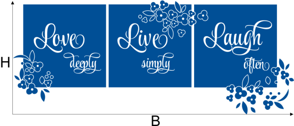 Wandtattoo Love, Live, Laugh