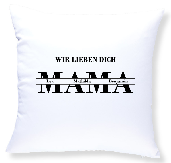 Kissen "MAMA" mit Kindernamen, personalisiert