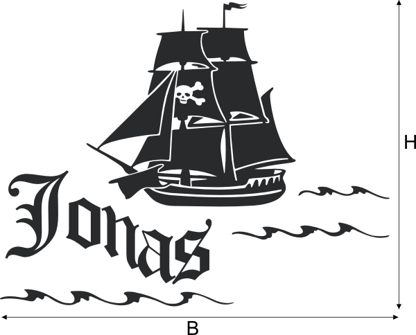 Wandtattoo Piratenschiff