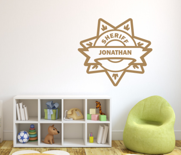 Wandtattoo Sheriffstern personalisiert