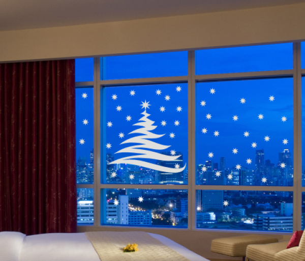 Wandtattoo Tannenbaum mit Sternen