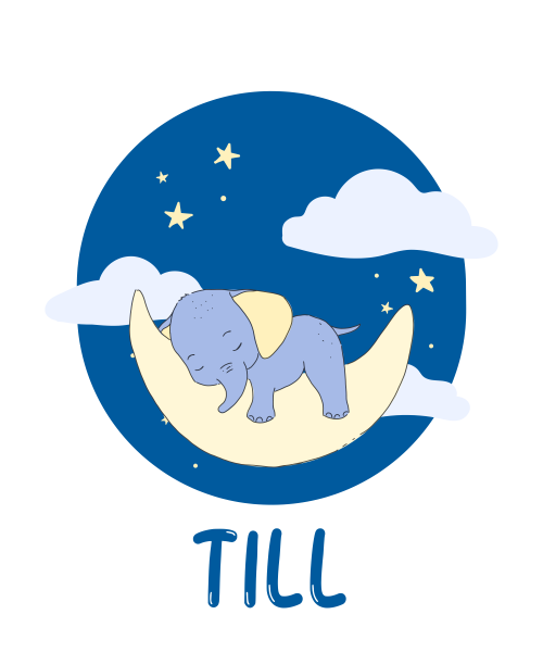 Stofftier, Kuscheltier Hase mit personalisiertem Mini Tshirt mit Motiv Elefant und Wolken